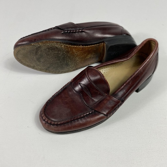 Allen Edmonds Danbury Shoes Mens Size 8.5 D Burgundy Penny Loafers Made USA